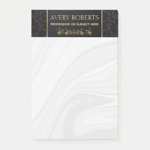 Modern Floral Luxury black gold damask Classy Post-it Notes