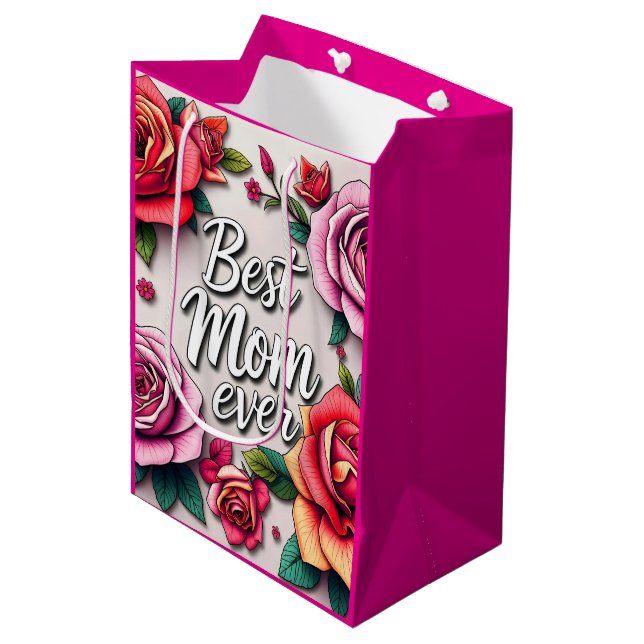 Modern Floral Luxury Gift Collection Medium Gift Bag (Front Angled)