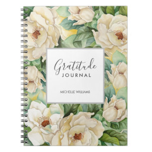 Modern Floral Magnolia Gratitude Journal Name