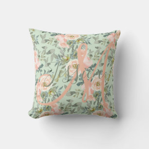 Modern Floral Monogram Cushion