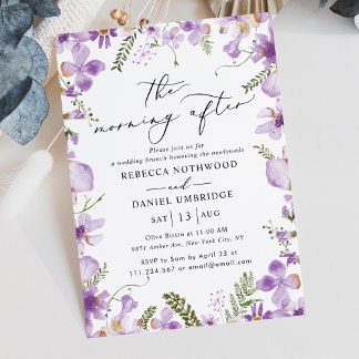 Modern Floral Morning After Wedding Brunch  Invitation
