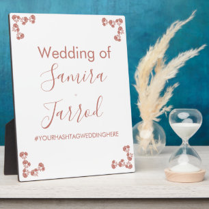 Modern Floral Motif Nuetral Wedding Plaque