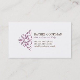 Modern Floral Mummy Card / Personal Calling Card