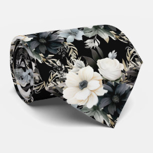 Modern Floral Neck Tie Formal Special Occasions
