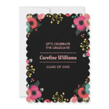 Modern Floral Painting Custom Graduation Party 