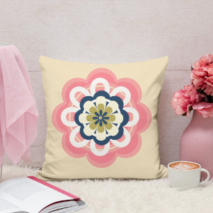 Modern Floral Pastel Throw Pillow