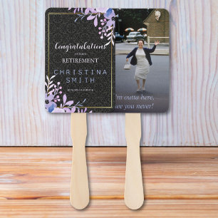 Modern Floral Pastel Watercolor Retirement Party Hand Fan