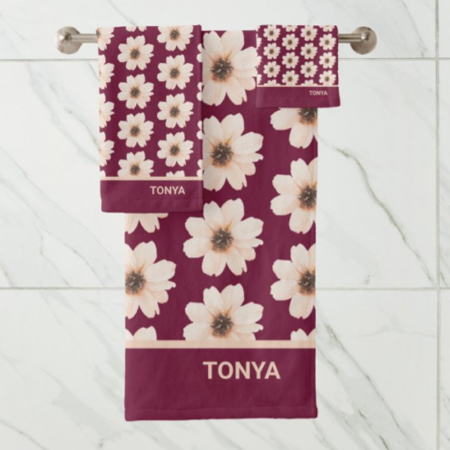 Modern Floral Pattern Bath Towel Set (Creator Uploaded)