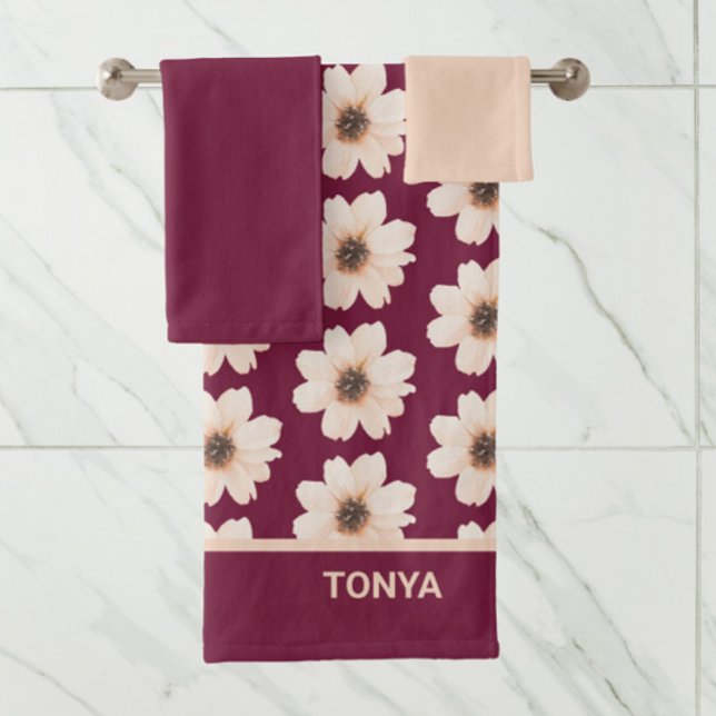 Modern Floral Pattern Bath Towel Set (Creator Uploaded)