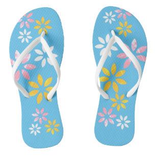 Modern Floral Pattern Beach Footwear Thongs