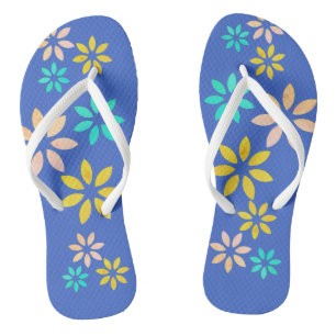 Modern Floral Pattern Beach Footwear Thongs