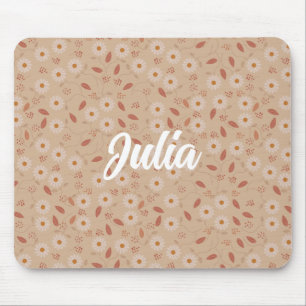 Modern Floral Pattern, Boho Floral Pattern Mouse Pad