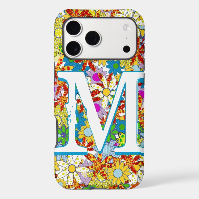 Modern Floral Pattern Bright Colours (Back)