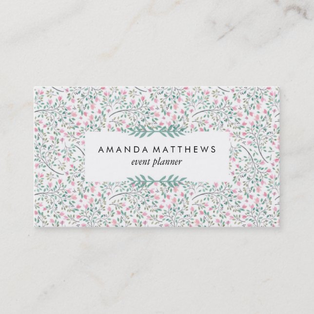 Modern Floral Pattern Business Card (Front)