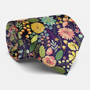 Modern Floral Pattern Business Tie