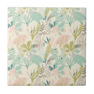 Modern Floral Pattern Ceramic Tile