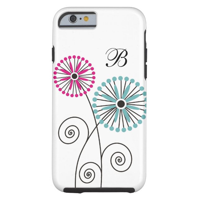 Modern Floral Pattern - Custom Monogram Case-Mate iPhone Case (Back)
