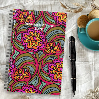 Modern Floral Pattern Custom Planner