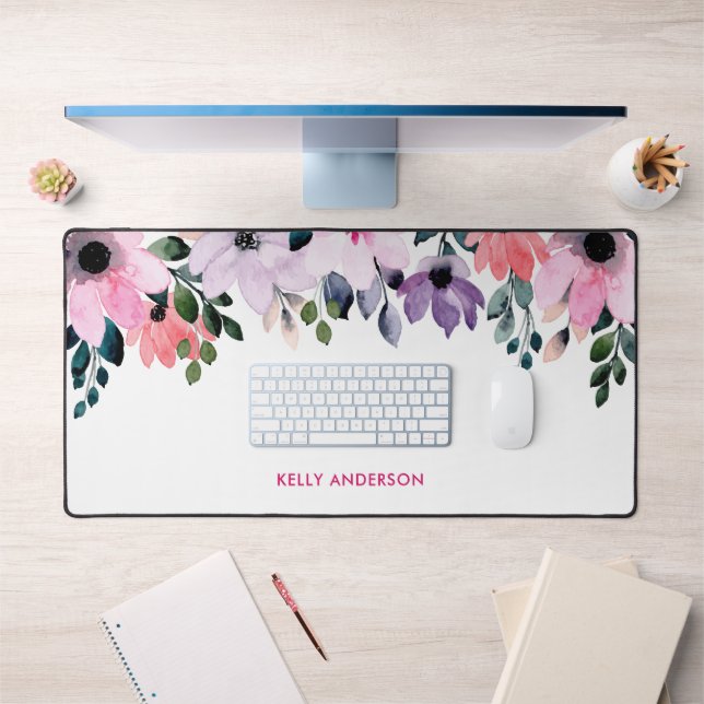 Modern Floral Pattern Girly Tropical Foliage Decal Desk Mat (Office 1)