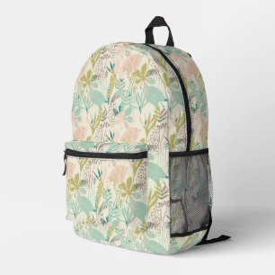 Modern Floral Pattern Printed Backpack