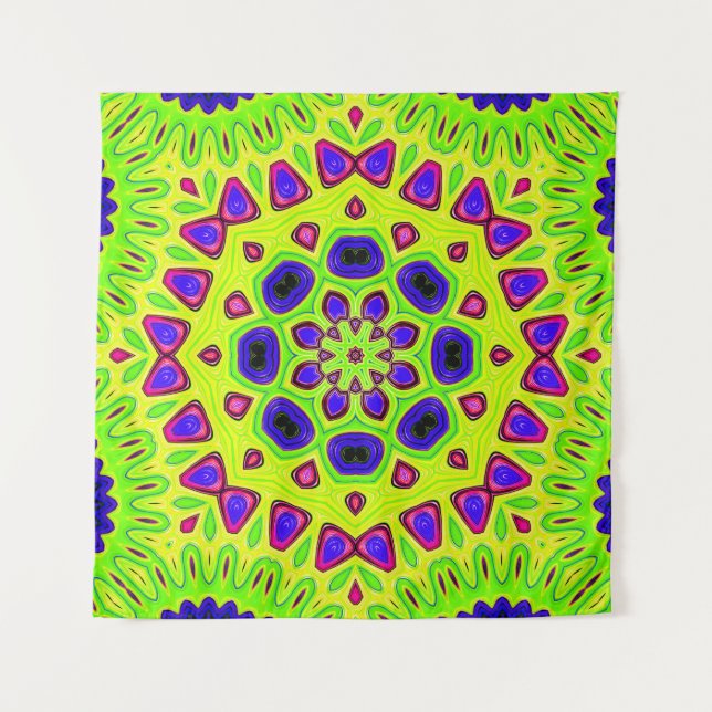 Modern floral pattern. Raster illustration. Persia Tapestry (Front)