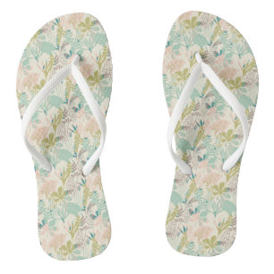 Modern Floral Pattern Thongs
