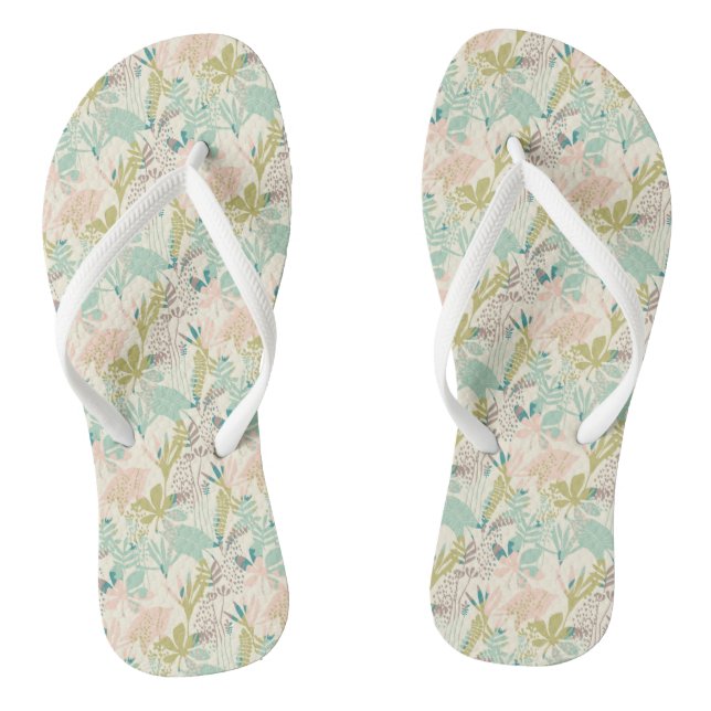 Modern Floral Pattern Thongs (Footbed)