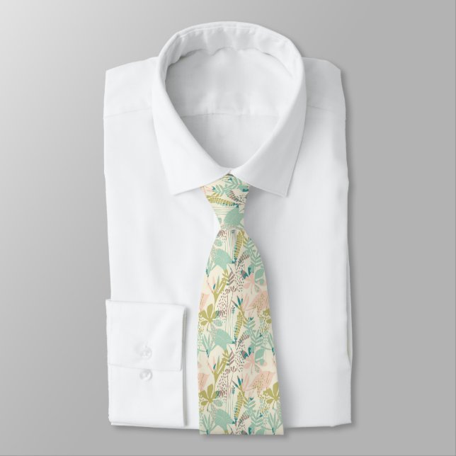 Modern Floral Pattern Tie (Tied)