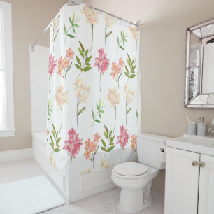Modern Floral Pattern   Trendy Botanical Shower Curtain