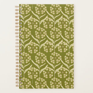 Modern Floral Pattern: White Umbel Flowers Planner