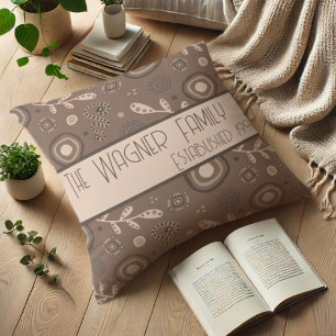 Modern Floral Personalised Brown Inspirivity Cushion
