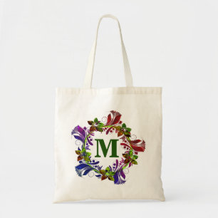 Modern Floral Personalised Monogram Tote Bag