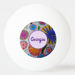 Modern Floral Ping Pong Ball