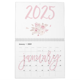 Modern Floral Pink Calendar 2025