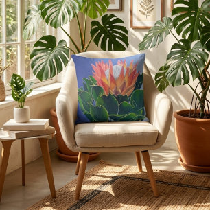Modern Floral Pink King Protea Cushion