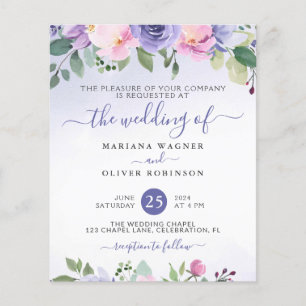 Modern Floral Pink Wedding Invitation Flyer