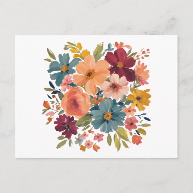 Modern Floral  Postcard (Front)