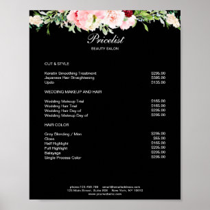 Modern Floral Preislisten Poster