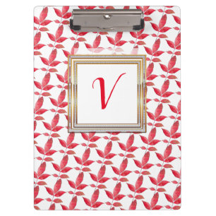 Modern Floral Pretty Botanical Red Chic Clipboard