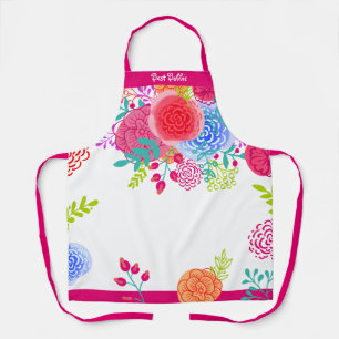 Modern Floral Pretty Stylish Personalised Apron
