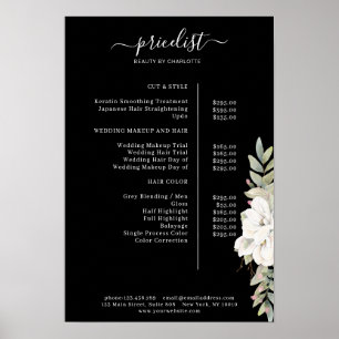 Modern Floral Price List Poster