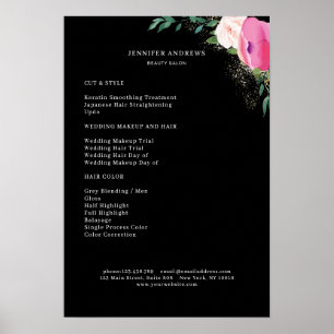 Modern Floral Price List Poster