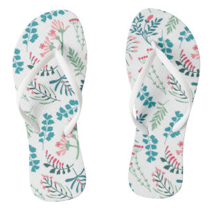 Modern Floral Print Thongs