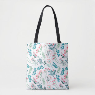 Modern Floral Print Tote Bag