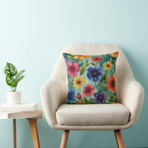 Modern Floral Purple  Cushion