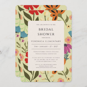 Modern floral red and yellow wedding Save the Date Invitation