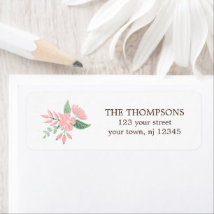 Modern Floral Return Address Label