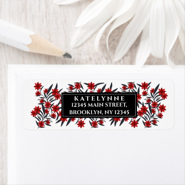 Modern Floral Return Address Label (Insitu)