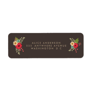 MODERN FLORAL RETURN ADDRESS STICKERS