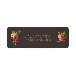 MODERN FLORAL RETURN ADDRESS STICKERS